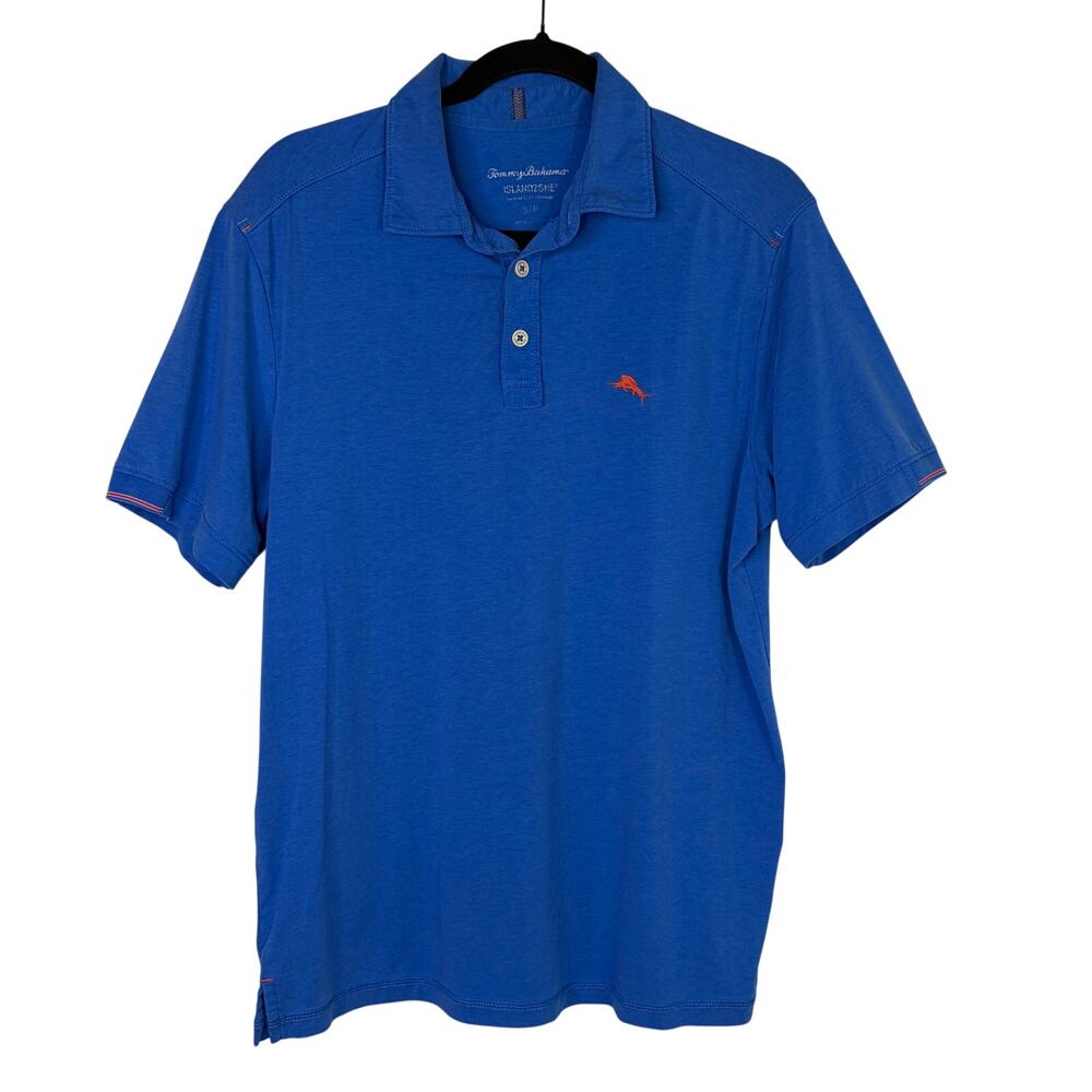 Tommy Bahama Island Zone men's polo shirt blue size S, cotton blend, preppy